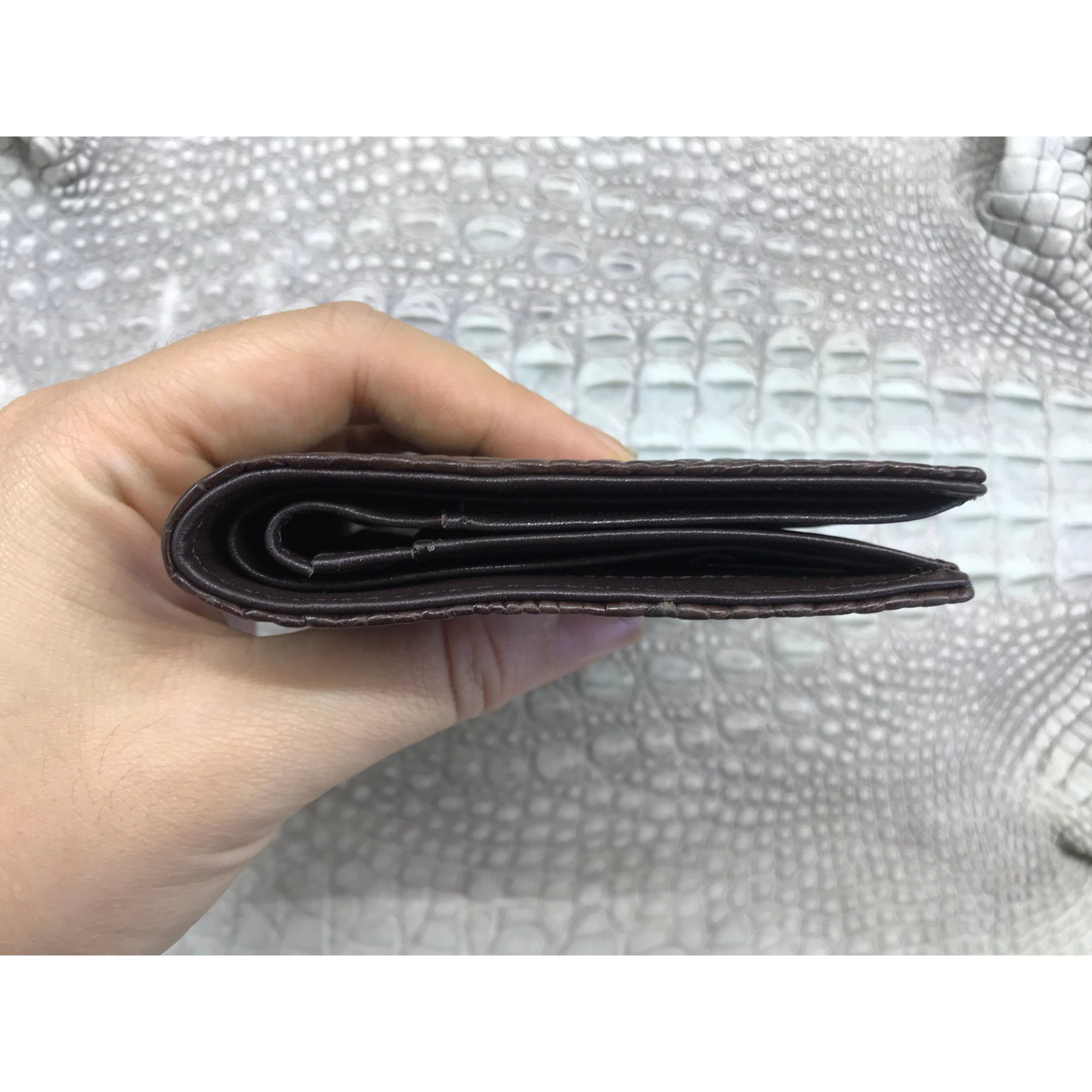 Dark Brown Alligator Skin Bifold Vertical Wallet For Men | Handmade Crocodile Leather Wallet RFID Blocking | VL5686 - Vinacreations