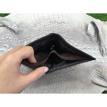 Dark Brown Alligator Skin Bifold Vertical Wallet For Men | Handmade Crocodile Leather Wallet RFID Blocking | VL5694 - Vinacreations