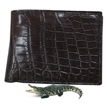 Dark Brown Alligator Skin Bifold Wallet For Men | Handmade Crocodile Leather Wallet RFID Blocking | VL5705 - Vinacreations