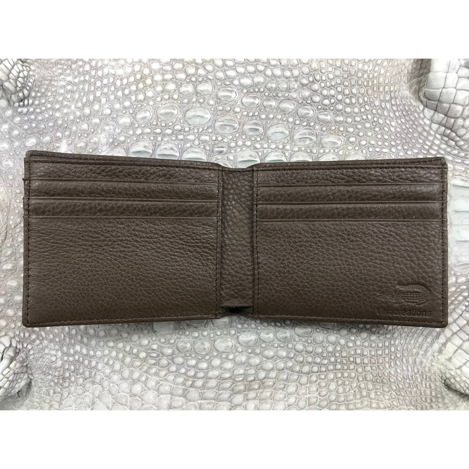 Dark Brown Alligator Skin Bifold Wallet For Men | Handmade Crocodile Leather Wallet RFID Blocking | VL5710 - Vinacreations
