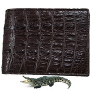 Dark Brown Alligator Skin Bifold Wallet For Men | Handmade Crocodile Leather Wallet RFID Blocking | VL5710