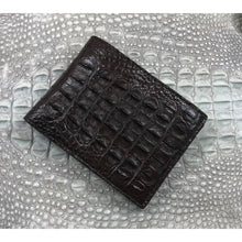 Dark Brown Alligator Skin Bifold Wallet For Men | Handmade Crocodile Leather Wallet RFID Blocking | VL5720 - Vinacreations