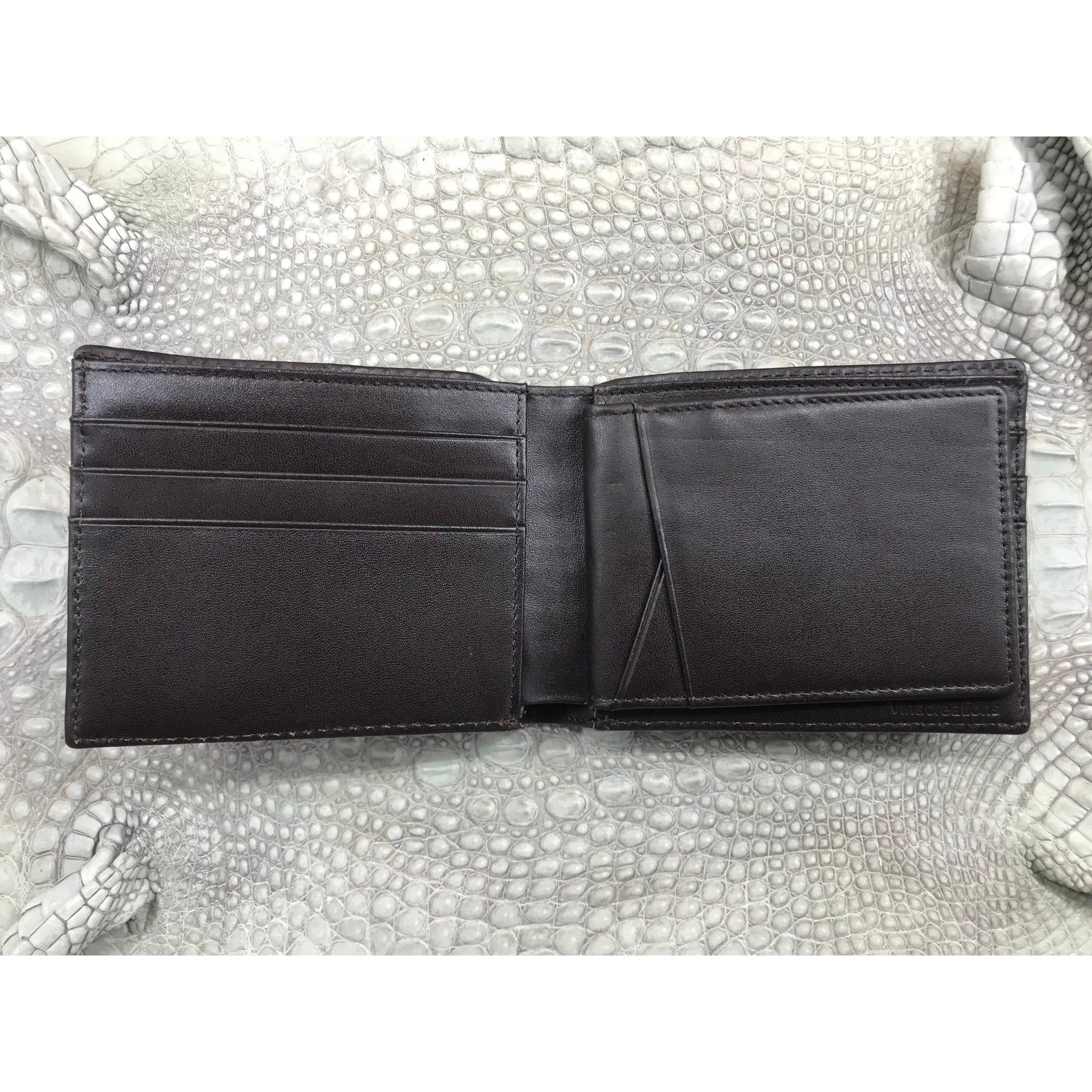 Dark Brown Alligator Skin Bifold Wallet For Men | Handmade Crocodile Leather Wallet RFID Blocking | VL5720 - Vinacreations