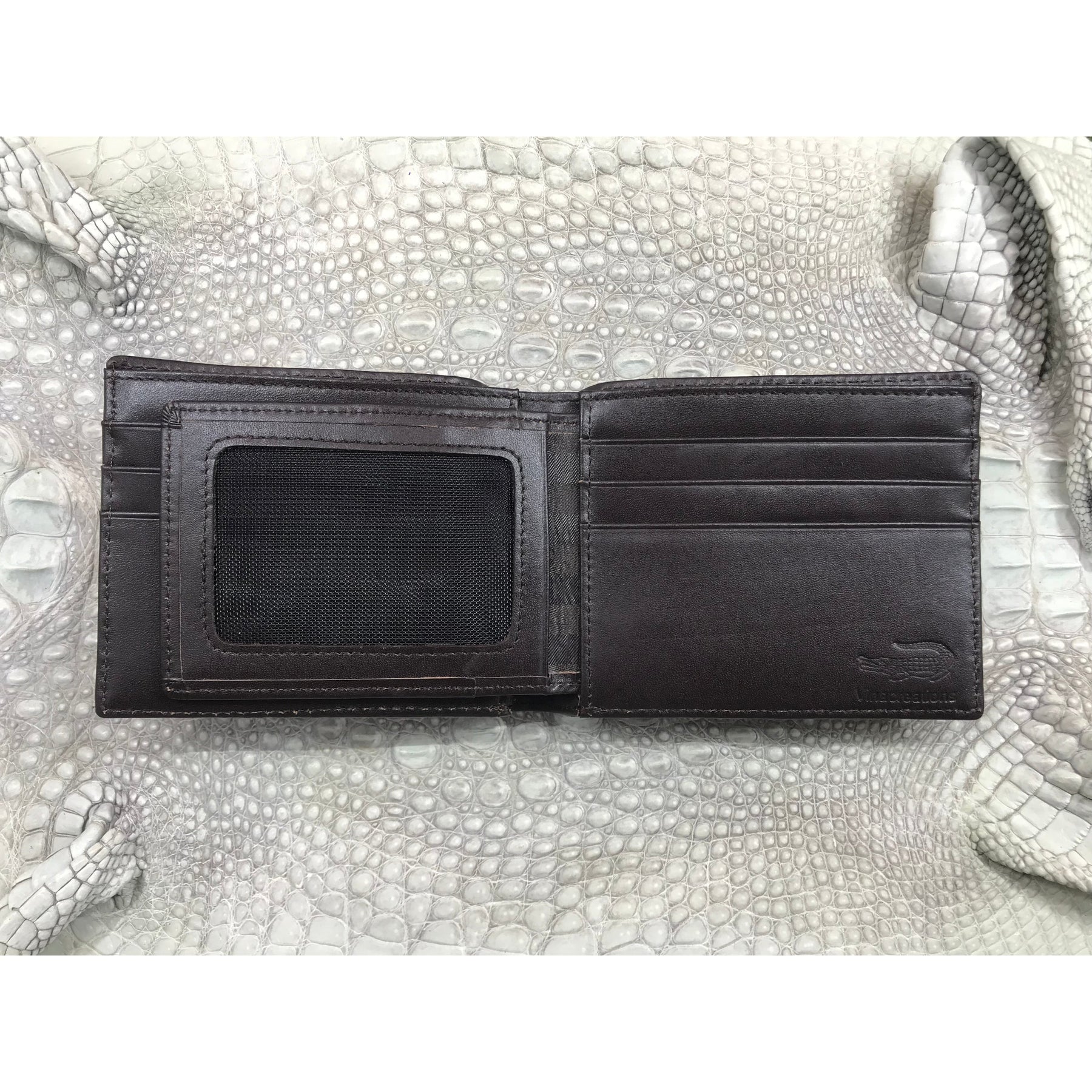 Dark Brown Alligator Skin Bifold Wallet For Men | Handmade Crocodile Leather Wallet RFID Blocking | VL5720 - Vinacreations