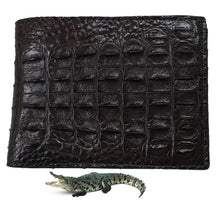 Dark Brown Alligator Skin Bifold Wallet For Men | Handmade Crocodile Leather Wallet RFID Blocking | VL5720 - Vinacreations