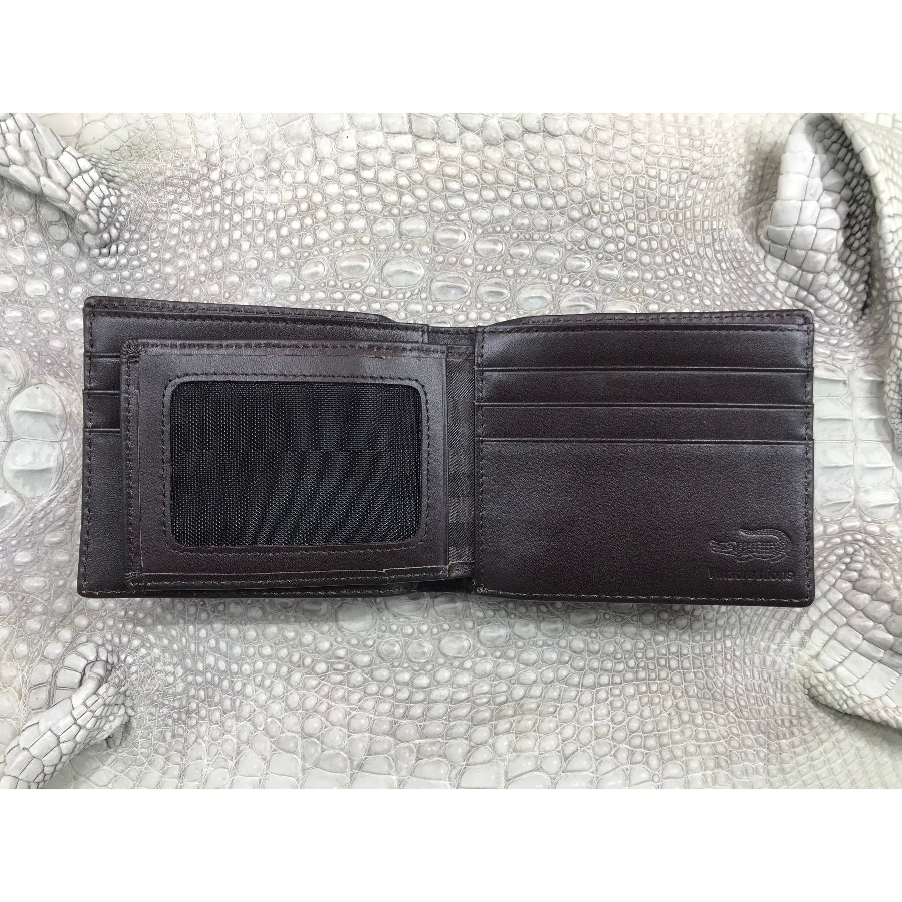 Dark Brown Alligator Skin Bifold Wallet For Men | Handmade Crocodile Leather Wallet RFID Blocking | VL5722 - Vinacreations