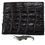 Dark Brown Alligator Skin Bifold Wallet For Men | Handmade Crocodile Leather Wallet RFID Blocking | VL5722