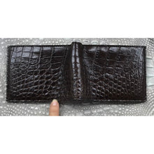 Dark Brown Alligator Skin Bifold Wallet For Men | Handmade Crocodile Leather Wallet RFID Blocking | VL5728 - Vinacreations