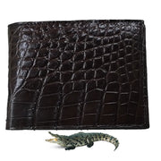 Dark Brown Alligator Skin Bifold Wallet For Men | Handmade Crocodile Leather Wallet RFID Blocking | VL5728