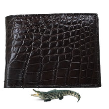 Dark Brown Alligator Skin Bifold Wallet For Men | Handmade Crocodile Leather Wallet RFID Blocking | VL5728 - Vinacreations