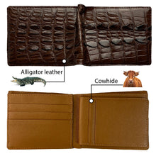 Dark Brown Alligator Tail Leather Bifold Wallet For Men | Handmade Crocodile Wallet RFID Blocking | VINAM-101 - Vinacreations