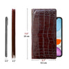 Dark Brown Double Side Alligator Long Wallet For Men | Premium Crocodile Leather Checkbook RFID Blocking | LON33-CS - Vinacreations