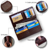 Dark Brown Double Side Alligator Long Wallet For Men | Premium Crocodile Leather Checkbook RFID Blocking | LON33-CS - Vinacreations