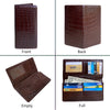 Dark Brown Double Side Alligator Long Wallet For Men | Premium Crocodile Leather Checkbook RFID Blocking | LON33-CS - Vinacreations