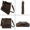 Dark Brown Men Small Messenger Bag Alligator Leather Crossbody Shoulder Bag Crocodile Belly Skin Casual Daypack Work Business Outdoor Cycling Hiking Travel - Vinacreations