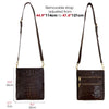 Dark Brown Men Small Messenger Bag Alligator Leather Crossbody Shoulder Bag Crocodile Belly Skin Casual Daypack Work Business Outdoor Cycling Hiking Travel - Vinacreations