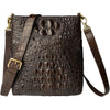 Dark Brown Men Small Messenger Bag Alligator Leather Crossbody Shoulder Bag Crocodile Belly Skin Casual Daypack Work Business Outdoor Cycling Hiking Travel - Vinacreations