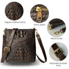 Dark Brown Men Small Messenger Bag Alligator Leather Crossbody Shoulder Bag Crocodile Belly Skin Casual Daypack Work Business Outdoor Cycling Hiking Travel - Vinacreations