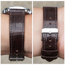 Flat Dark Brown Alligator Leather Watch Band