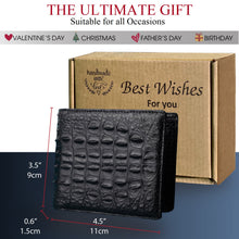 Double Side Alligator Black Hornback Leather Bifold Wallet For Men RFID Blocking | VINAM-98