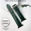 Green Alligator Leather Watch Band Compatible with Apple Watch IWatch Series 7 6 5 4 3 2 1 SE | AW-08 - Vinacreations