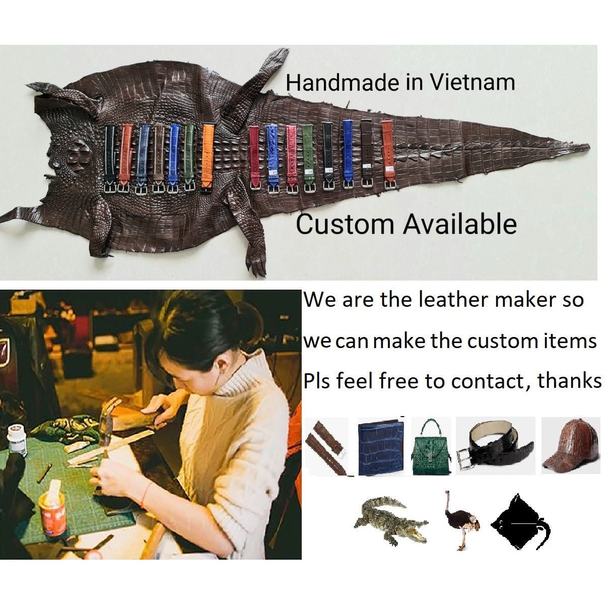 Green Alligator Leather Watch Band For Men | Premium Crocodile Quick Release Replacement Wristwatch Strap | DH-46 - Vinacreations