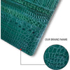 Green Double Side Alligator Long Wallet For Men | Premium Crocodile Leather Checkbook RFID Blocking | LON88-CS - Vinacreations