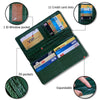 Green Double Side Alligator Long Wallet For Men | Premium Crocodile Leather Checkbook RFID Blocking | LON88-CS - Vinacreations