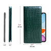 Green Double Side Alligator Long Wallet For Men | Premium Crocodile Leather Checkbook RFID Blocking | LON88-CS - Vinacreations