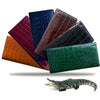 Green Double Side Alligator Long Wallet For Men | Premium Crocodile Leather Checkbook RFID Blocking | LON88-CS - Vinacreations
