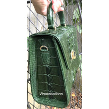 Green Leather Alligator Handbag Women Handmade Luxury Leather Bag - Work Bag Women - Leather Satchel Purse BAG-GRE-06 - Vinacreations