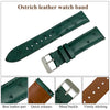 Green Ostrich Leather Watch Strap Quick Release Replacement Wrist Watch Band - Vinacreations