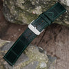 Flat Green Alligator Leather Watch Band