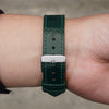 Flat Green Alligator Leather Watch Band
