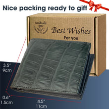 Grey Alligator Belly Leather Bifold Wallet for Men RFID Blocking | VINAM-48 - Vinacreations