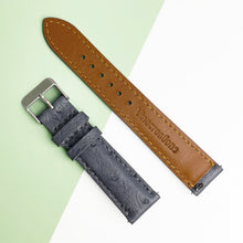Grey Ostrich Leather Watch Strap Quick Release Replacement Wrist Watch Band - Vinacreations