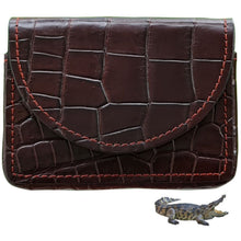 Hand-stitched Alligator Leather Business Card Holder| Crocodile Skin ID Credit Card Case - Vinacreations