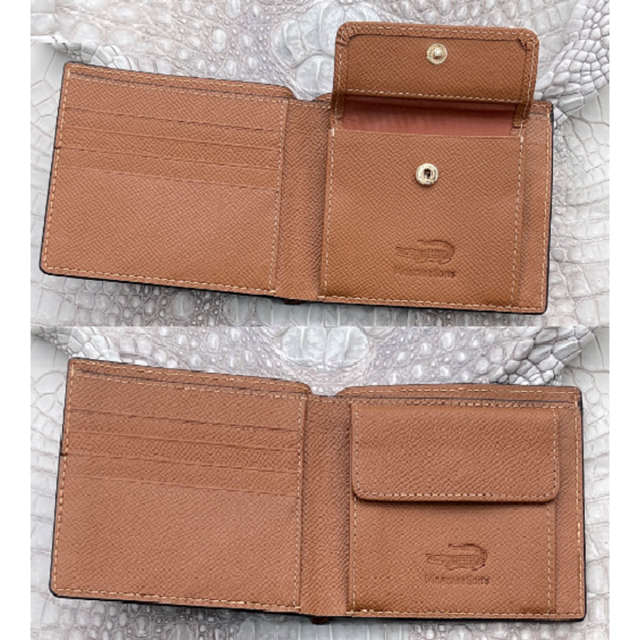 Hand-stitched Black Alligator Leather Bifold Wallet | RFID Blocking | Coin Pocket | VINAM-94 - Vinacreations