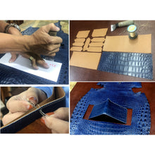 Hand-stitched Navy Blue Alligator Leather Double Side Wallet For Men |RFID Blocking | Coin Pocket | VINAM-92 - Vinacreations