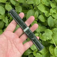 Hand Stitching Green Alligator Leather Watch Band For Men | Handcraft Crocodile Quick Release Replacement Wristwatch Strap | DH-158 - Vinacreations