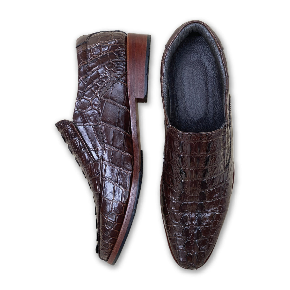 Handcrafted Alligator Mens Slip On Loafer | Crocodile Tail Skin Slip On Loafer | SH73H42 - Vinacreations
