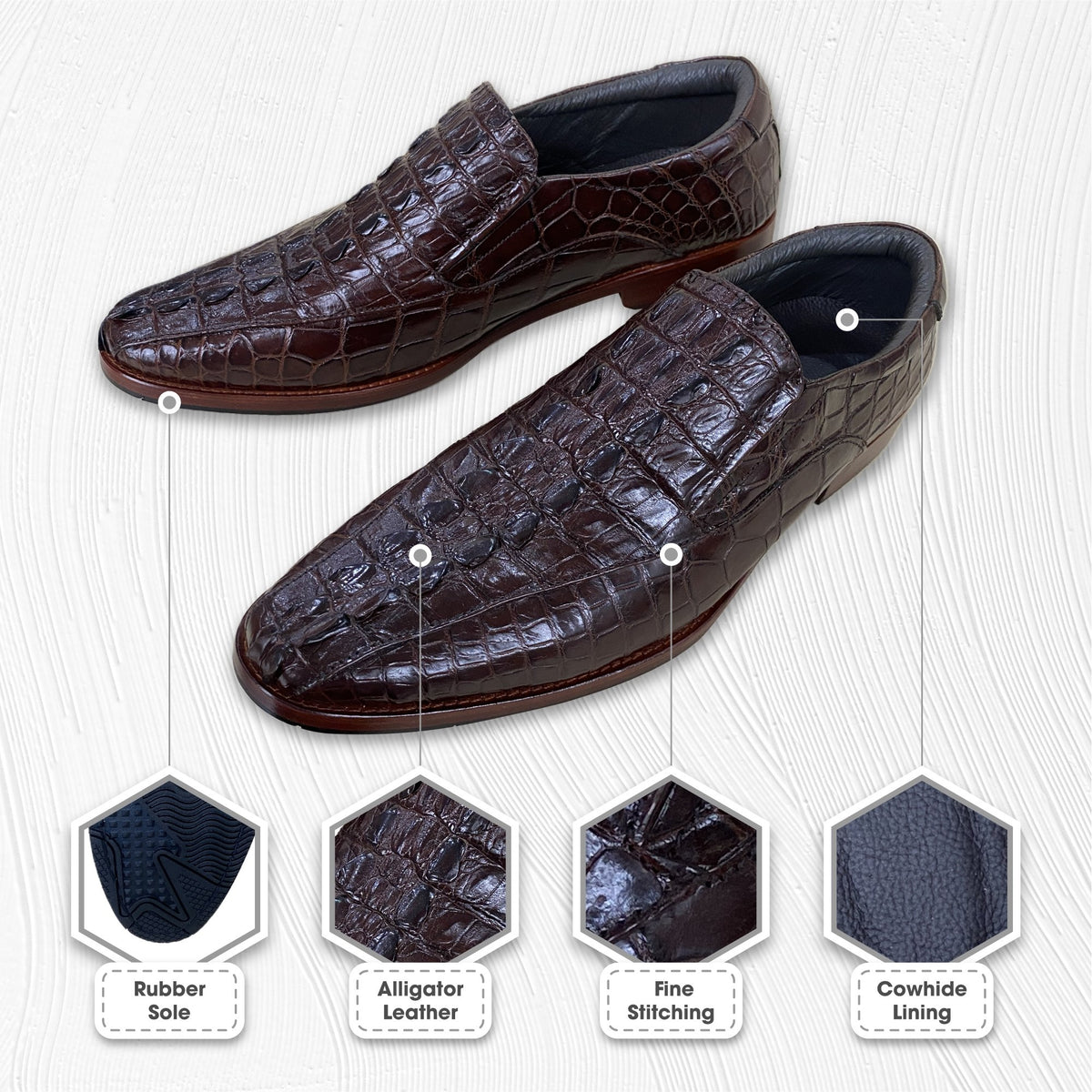 Handcrafted Alligator Mens Slip On Loafer | Crocodile Tail Skin Slip On Loafer | SH73H42 - Vinacreations