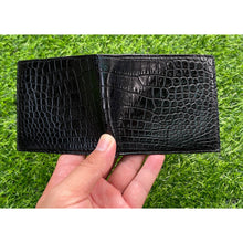 Handmade Black Alligator Belly Leather Bifold Wallet for Men RFID Blocking | VINAM-36 - Vinacreations