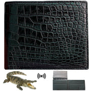 Handmade Black Alligator Belly Leather Bifold Wallet for Men RFID Blocking | VINAM-36