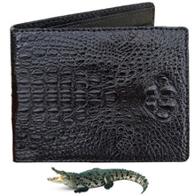 Handmade Black Alligator Hornback Bifold Wallet RFID Blocking for Men | VINAM-43 - Vinacreations