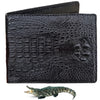 Handmade Black Alligator Hornback Bifold Wallet RFID Blocking for Men | VINAM-43 - Vinacreations