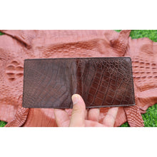 Handmade Dark Brown Alligator Belly Bifold Wallet for Men RFID Blocking | VINAM-33 - Vinacreations