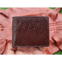 Handmade Dark Brown Alligator Belly Bifold Wallet for Men RFID Blocking | VINAM-33 - Vinacreations