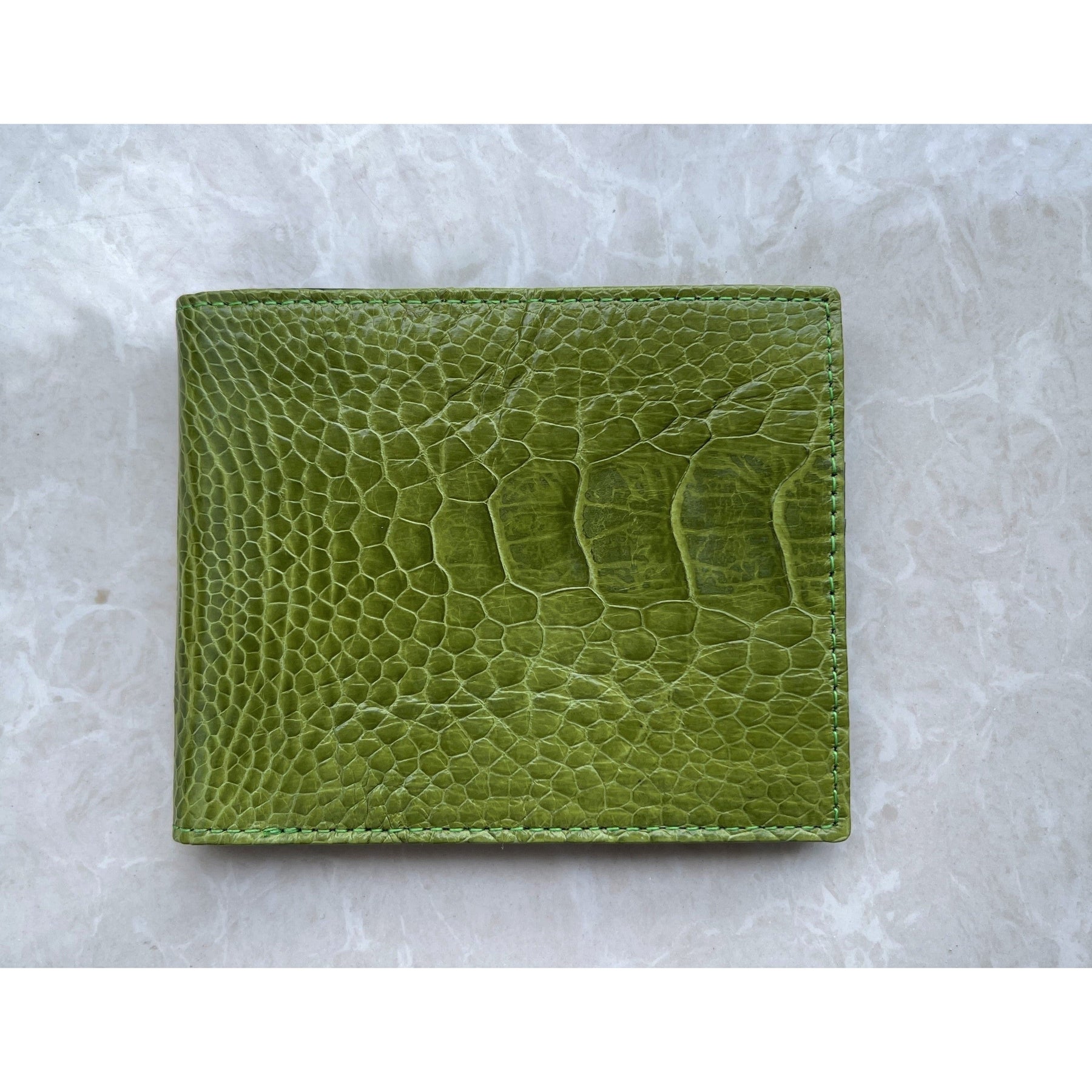 Handmade Green Ostrich Bifold Wallet for Men RFID Blocking | VINAM-97 - Vinacreations