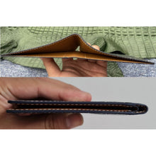 Handmade Navy Blue Alligator Bifold Wallet RFID Blocking Hand Stitching | VINAM-88 - Vinacreations